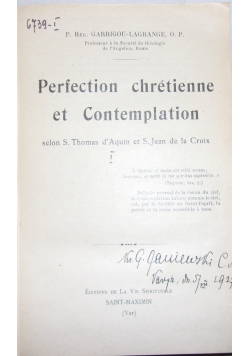 Perfection Chretienne et Contemplation
