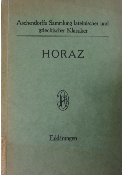 Horaz fur den Schulgebrauch, 1931 r.