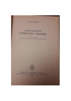 Zarys dziejów literatury polskiej