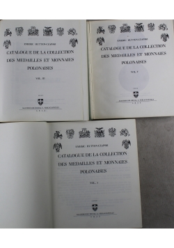 Catalogue de la Collection des Medailles et Monnaies Polonaises 3 książki