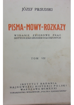 Pisma-mowy-rozkazy tom VIII, 1924r.