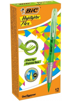Zakreślacz Highligter flex zielony (12szt) BIC
