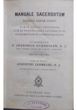 Manuale Sacerdotum,1885 r.