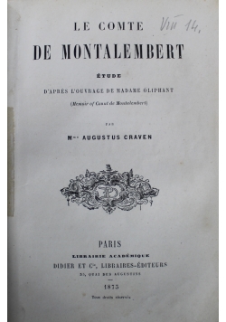 Le Comte de Montalembert 1873 r.