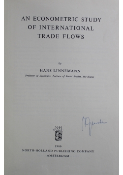 An Econometric Study of International Trade Flows