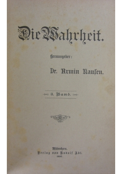 Die  Wahrheit, 3. Band, 1897r.