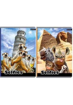 Zeszyt A5 w linie 60 kartek Selfies 5 sztuk mix