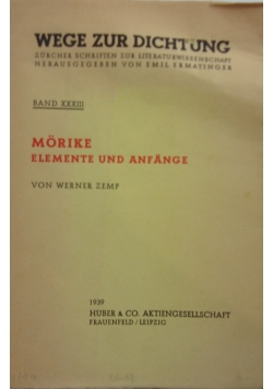 Wege zur dichtung, band XXXIII, 1939 r.