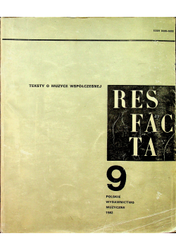 Teksty o muzyce współczesnej Resfacta 9