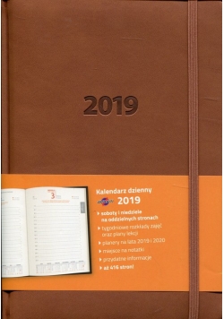 Kalendarz 2019 książkowy A5 dzienny Lux jasny brąz