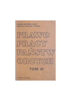 Prawo pracy Państw Obcych, Tom II