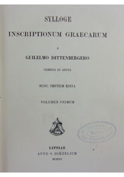 Sylloge inscription fraecarum, 1915 r.