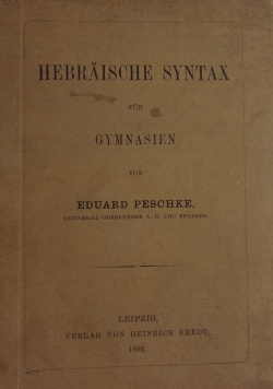 Herbraische syntax, 1892 r.