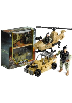 Zestaw militarny helikopter auto figurka akcesoria