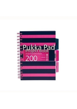 Kołozeszyt A5 Pukka Pad Navy w kratkę 200 kartek różowy