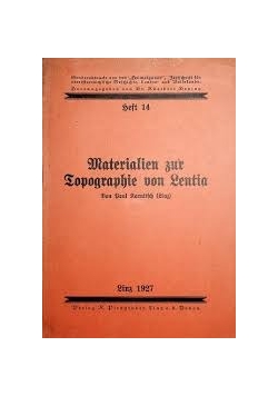 Materialien zur Topographie von Lentia, heft 14, 1927r.
