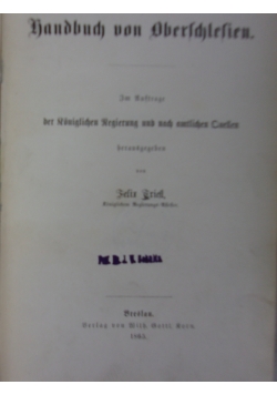 Lopographiscjes. Handbuch von Oberschlesien, 1865 r.