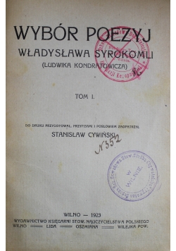Syrokomli Wybór Poezyj 1923 r