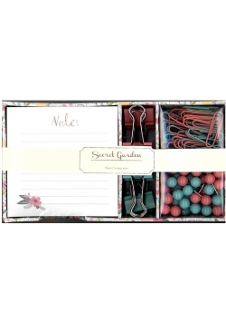 Zestaw prezentowy Garden Notes+pinezki+spinacze