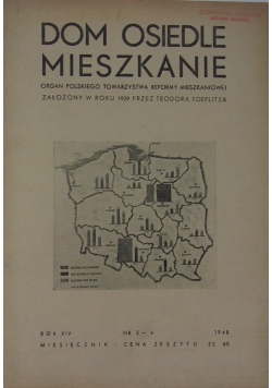 Dom osiedle mieszkanie, nr 3 i 4, 1948 r.