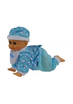 Lalka bobas raczkuje śmieje sie mówi niebieska - nowa