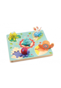 Drewniane puzzle wyciągane - Żółw i przyjaciele