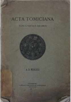 Acta Tomiciana, 1915 r.