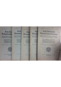 Acta Societatis Botanicorum Poloniae. Zestaw 5 książek, 1929 r.