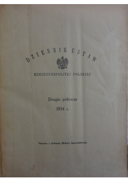 Dziennik Ustaw Rzeczypospolitej. Drugie półrocze, 1934 r.