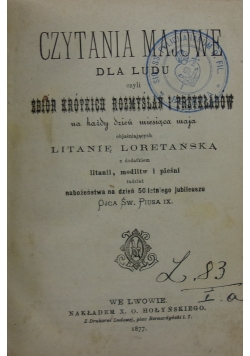 Czytania majowe, 1877 r.