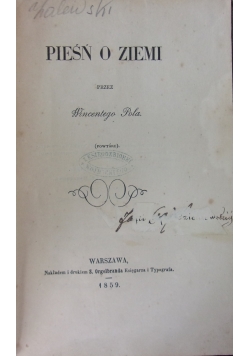 Pieśni o ziemi, 1859 r.
