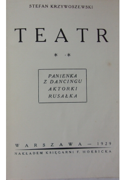 Teatr, 1929 r.