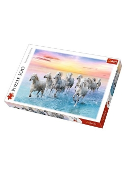 Puzzle Białe konie w galopie 500