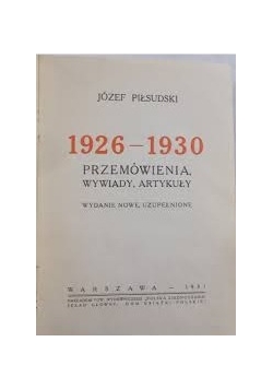 1926-1930 przemówienia, wywiady, artykuły , 1931r.