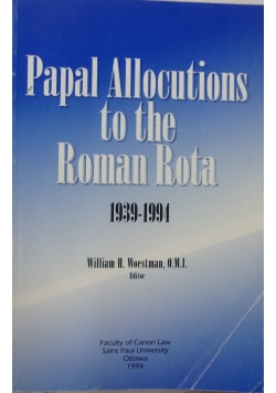Papal Allocutions to the Roman Rota