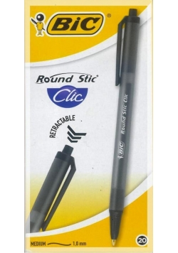 Długopis Round Stic Clic czarny (20szt) BIC
