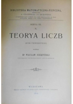 Teorya liczb, 1914 r.