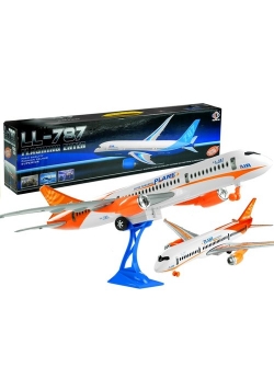 Samolot pasażerski biały friction podstawka 65 cm