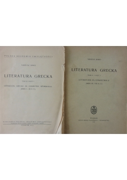Literatura Grecka, tom III, część 1 i 2