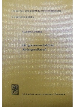 Die genossenschaftliche Aktiengesellschaft