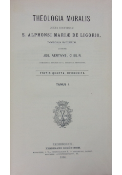 Theologia Moralis, 1896r, Tom I i II w 1