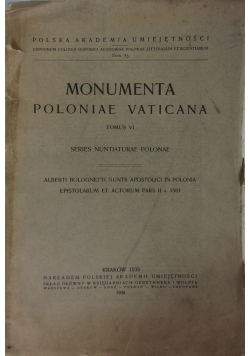 Monumenta Poloniae Vaticana, tom VI, 1938r.