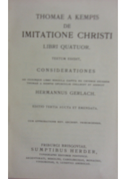 Thomae a kempis de imitatione christi, 1909  r.