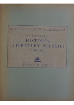 Historia Literatury Polskiej 1864-1930, ok.1935r.