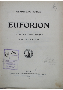 Euforion dytyramb dramatyczny 1919 r.