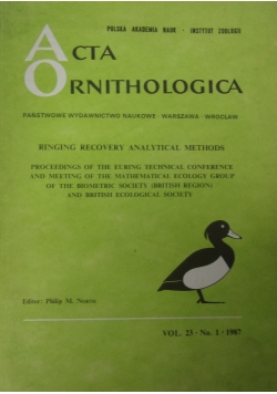 Acta Ornithologica. Ringing Recovery Analytical Methods