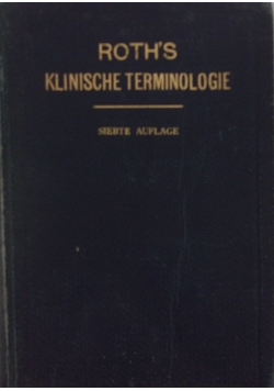 Klinische Terminologie 1908