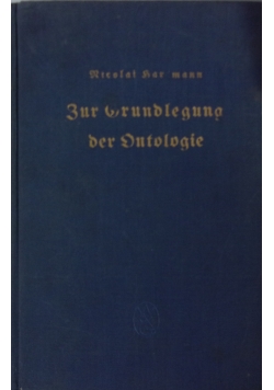 Zur Grundlegung der Ontologie, 1941r.