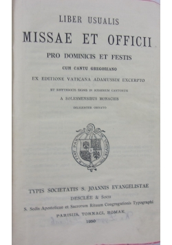 Liber usualis missae et officii, 1950 r.