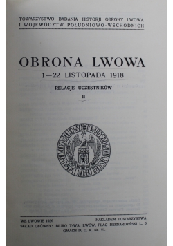 Obrona Lwowa Tom 2  1936 r